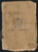 1925 Útlevél több bejegyzéssel, kissé megviselten