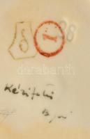 Drasche porcelán libapásztor, kézzel festett, jelzett, kis kopásnyomokkal, m: 22,5 cm