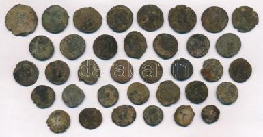 36db tisztítatlan római rézpénz a Kr. u. IV. századból T:3,3- 36pcs of uncleaned Roman copper coins from the 4th century AD C:F,VG
