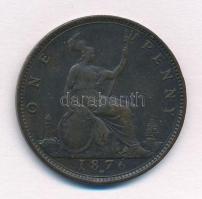 Nagy-Britannia 1876H 1p Br "Viktória" T:2-
Great Britain 1876H 1 Penny Br "Victoria&...