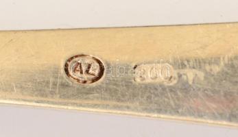 Tizenkét személyes evőeszköz készlet, ezüstözött alpakka,  jelzett (AL), eredeti dobozában, összesen...