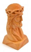 Krisztus büszt, faragott fa, m: 12 cm