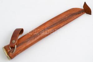 Finn vadászkés, bőr tokban, h: 20 cm