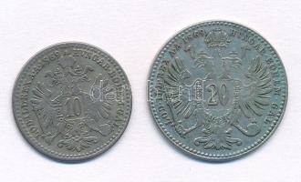 Ausztria 1869. 10kr Ag + 20kr Ag "Ferenc József" T:2,2-,3
Austria 1869. 10 Kreuzer Ag + 2...