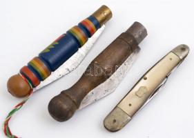 3 db bicska, közte 1 db gyöngyház nyelű