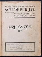 1936 Magyar Kereskedelmi Hitelbank-Schopper J.G. Rt. Vasnagykereskedésének árjegyzéke 1936. Bp., Ath...