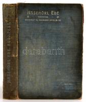 1910 Hasenörl Ede Csődvar képes áruminta-katalógusa. I. rész: Mindennemü kovácsolt, öntöttvas nyomó-, lefolyó-, drainage- és bordás-csövek, ólom-, kőagyag-, sárgaréz- és vörösréz csövek, hozzájuk tartozó összekötőrészek, méret és súlytáblázatok. Szerelvények központi fűtéshez. II. rész: Fém- és öntöttvas-árúk, vizvezeték-, fürdő-, árnyékszék-, csatornázási-, melegviz-telepek-, orvosi és kórházi berendezésekhez. Pincegaszdászati cikkek. III. rész: Fém- és öntöttvas-árúk légszeszvezetékhez. IV. rész: Felszerelések gőzvezetékek és fűtésberendezések számára.  V. rész: Szerszámok szerelők, gyárak, műhelyek stb. számára. VI. rész: Szivattyúk. VII. rész: Istállóberendezési cikkek. Kazánfenekek, tűzcsövek stb. Bp., 1910, (Szeged,Schulhof Károly-ny.), 728 p. Magyar és német nyelven. Rengeteg képpel, rajzzal illusztrált. Kopott, foltos, sérült gerincű egészvászon-kötés, foltos lapokkal, sérült kötéssel, megviselt állapotban.