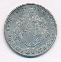 1844B 20kr Ag "V. Ferdinánd" T:3 
Huszár 2081., Unger III.:1419