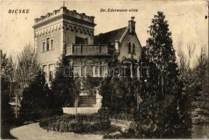 1925 Bicske, Dr. Edelmann villa. Vasúti levelezőlapárusítás (fa)