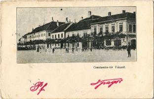 1900 Vác, Constantin (Konstantin) tér Váczott, Tragor Ignác és Fia üzlete. Rajta Dr. Tragor Ignác aláírása és levele Farkasfalvi Imrének (született Findura Imre), a Központi Statisztikai Hivatal könyvtárának első vezetőjének címezve (kopott szélek / worn edges)