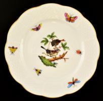 Herendi Rotschild mintás kis tányér, kézzel festett, jelzett, apró kopásnyomokkal, d:14,5 cm