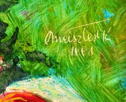 Meiszter Kálmán (1925-2018): Gyümölcsös csendélet. Olaj, farost, jelzett, keretben (hibás), 15×19,5 ...