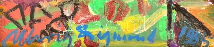 Uhrig Zsigmond (1919-1993): Csendélet, olaj, vászon, jelzett, fa keretben, 60×80 cm