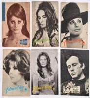 1961-1974 A Filmvilág, a Film Színház Muzsika és a Képes Film Híradó című újságok 6 db száma, címlapon Sophia Loren, Lollobrigida, Elizabeth Taylor