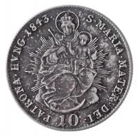 1843B 10kr Ag "V. Ferdinánd" (3,85g) T:1 patina / 
Hungary 1843B 10 Kreuzer Ag "Ferd...