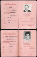 1976-1987 Magyar Népköztársaság fényképes útlevelei, 2 db.