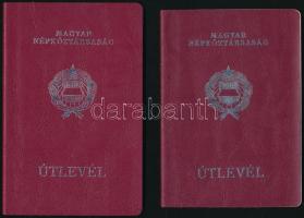 1976-1987 Magyar Népköztársaság fényképes útlevelei, 2 db