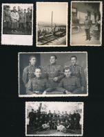 cca 1930-1940 Vegyes katonai fotó tétel, 18 db, 5x8 cm és 8x13 cm közötti méretben