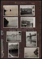 1940 Budapest télen, nyáron és árvíz idején, 23 db albumlapra ragasztott, feliratozott fotó, 6,5×8,5 cm