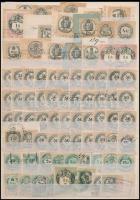 160 db magyar illetékbélyeg 1868-1896, közte egy db 20Ft-os