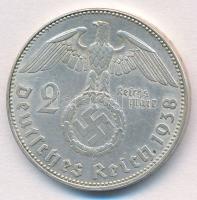 Német Harmadik Birodalom 1938E 2M Ag "Hindenburg" T:-1
German Third Reich 1938E 2 Mark Ag...