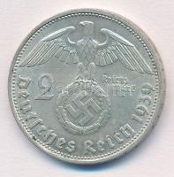Német Harmadik Birodalom 1939D 2M Ag "Hindenburg" T:2
German Third Reich 1939D 2 Mark Ag ...