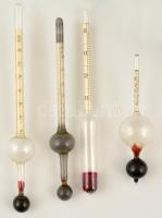 4 db különféle borfokoló, mustfokoló, tokban