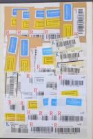 2.383 db-os ragjegy gyűjtemény A4-es berakóban, ebből 1.283 db külföldi ajánlási, 753 db egyéb ragje...