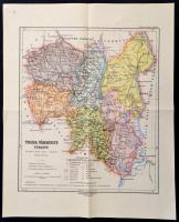 1928 Tolna vármegye térképe, kiadja: Magyar Földrajzi Intézet Rt., 34×27 cm