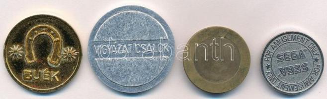 4db-os vegyes zseton tétel, közte "BUÉK", "Rodolfo" T:2