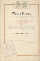 1891 Tűzoltószergyáros dekoratív litho reklámja 19x29cm