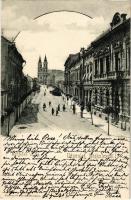 1905 Miskolc, Szemere utca, villamossín. Kiadja Ferenczi B.