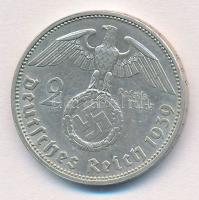 Német Harmadik Birodalom 1939A 2M Ag "Hindenburg" T:1- German Third Reich 1939A 2 Mark Ag ...