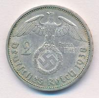 Német Harmadik Birodalom 1938J 2M Ag "Hindenburg" T:2 kis patina German Third Reich 1938J ...