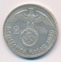 Német Harmadik Birodalom 1939F 2M Ag "Hindenburg" T:1-German Third Reich 1939F 2 Mark Ag &...