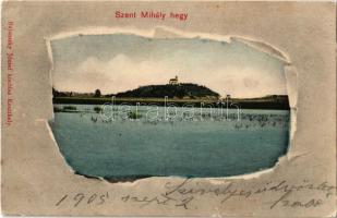1905 Balaton, Szent Mihály-hegy és kápolna. Kiadja Sujánszky József (kis szakadás / small tear)