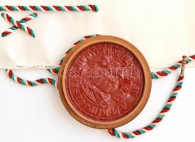 1931 Műegyetemi építészhallgató oklevele, fatokos függőpecséttel, aláírásokkal (Hültl Dezső, Wälder ...