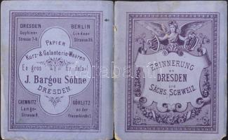 cca 1890 Drezda 24 db lithoképet tartalmazó füzet / Dresden booklet with 24 litho pictures (sérült / tears)