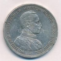 Német Államok / Poroszország 1913A 5M Ag "II. Vilmos" T:2-,3 több ph.,enyhén hajlott German States / Prussia 1913A 5 Mark Ag "Wilhelm II" C:VF,F several edge errors, slightly bent Krause KM#536