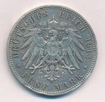 Német Államok / Poroszország 1913A 5M Ag "II. Vilmos" T:2-,3 több ph.,enyhén hajlott
Germ...