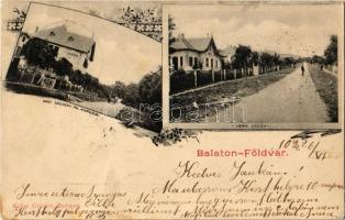 1902 Balatonföldvár, Gróf Széchenyi Pál Eliette nyaralója, Imre utca, villa. Kiadja Klösz György. Art Nouveau, floral (gyűrődés / crease)
