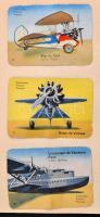 cca 1930-1940 95 db gyűjtői kártya, közte állatokkal, repülőgépekkel, füzetbe ragasztva, változó áll...