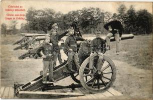1908 Örkénytábor (Táborfalva), K.u.K. katonák ágyúval (Rb)