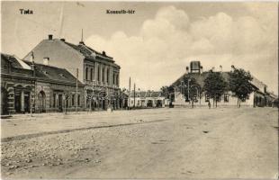 1912 Tata, Tata-Tóváros; Kossuth tér, Strausz Jakab üzlete, Gazdasági Gépműhely. Kiadja Nobel Adolf (EK)