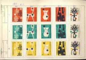 1100 darabos magyar gyufacímke-gyűjtemény szépen rendezett kiállításra való anyag