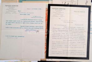 Vegyes papírrégiség tétel: anyakönyvi kivonatok, különféle hivatalos levelek fejléces papíron, stb.,...