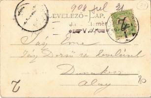 1908 Balatonfüred, Villatelep, nyaralók, villák. Kiadja Köves Béla (EK)