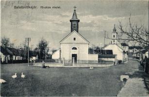 1928 Balatonfőkajár, Fő utca, Római katolikus templom, Református templom. Kiadja a Hangya Szövetkezet (EK)