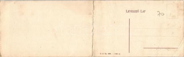 Miskolc, kihajtható panorámalap, rajta templomok és zsinagóga. D. K. Bp. 1906. 1143. sz. / foldable ...