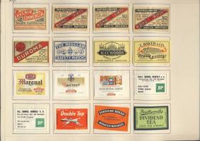 751 darabos szépen rendszerezett belga gyufacímke-gyűjtemény albumlapokon
